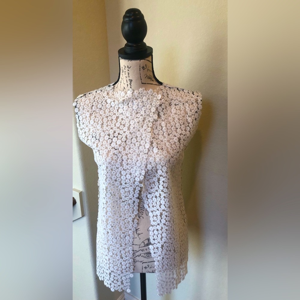 Noon by Noor White Frankie Daisy Lace Tunic: Size 4